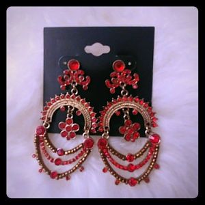 Indian/Pakistani/Bollywood style red drop Earrings